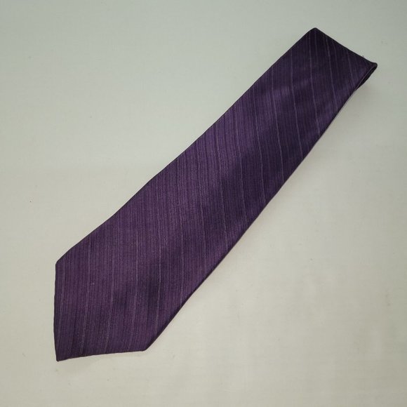 Milano Uomo Tie Men Silk Striped Purple Handmade‎ Costa Rica Office Preppy - Picture 2 of 7